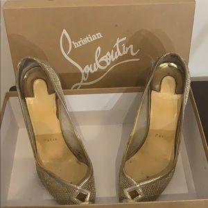 Louboutin size 38 silver authentic